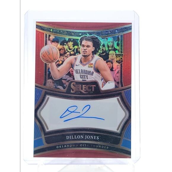 DILLON JONES 2024-25 SELECT ROOKIE SIGNATURES RED PRIZM RC AUTO /99 Q4441 - Picture 1 of 2